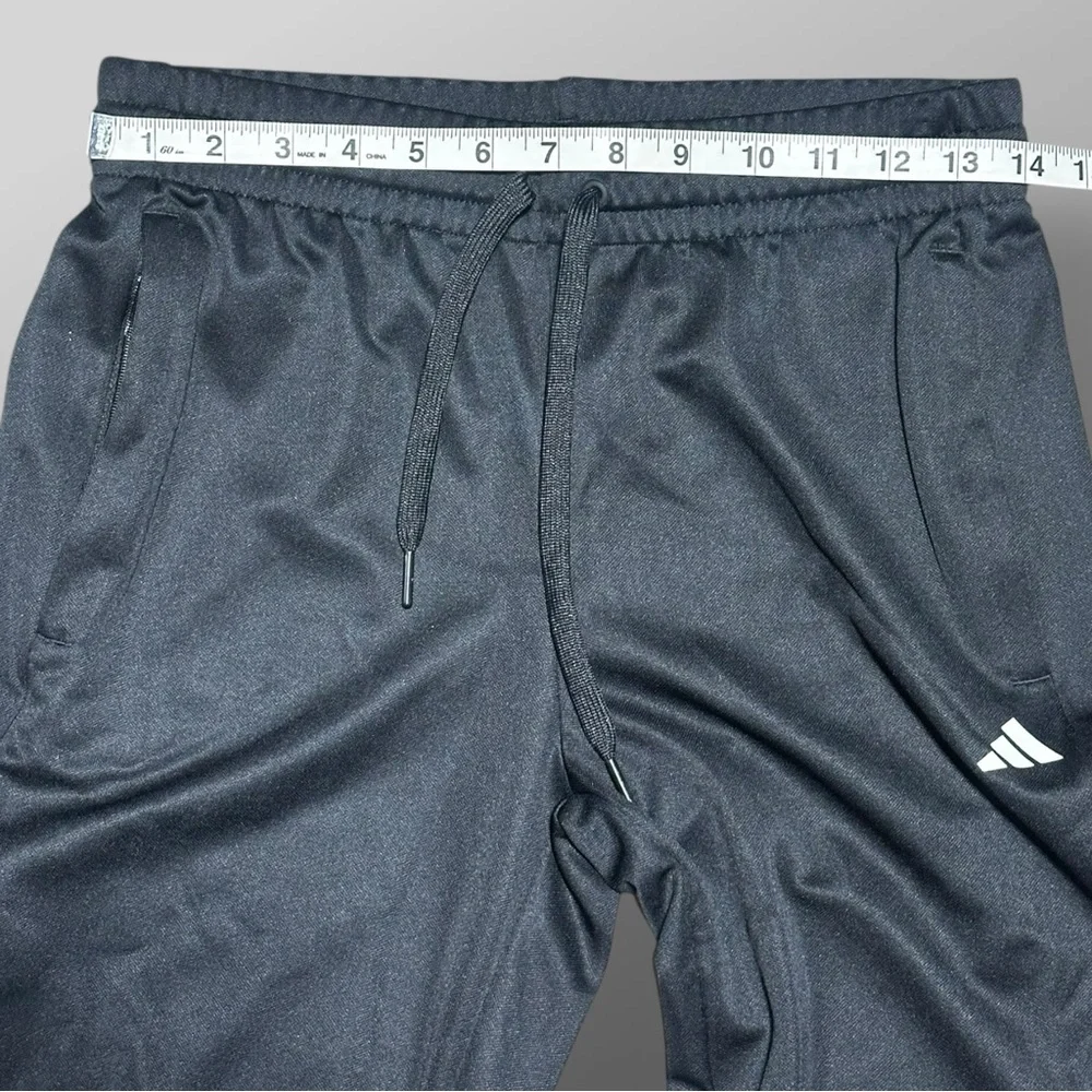adidas Black Track Pants White Stripes Sz S NWT Sereno Joggers Zip Pockets logo - Picture 6 of 12
